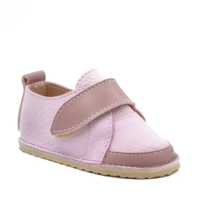 Pantofi din piele pentru copii, talpa cauciuc, lila- RO-102-3-24-By Pebebe-