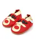 Pantofi din piele moale cu renul Rudolph- BSGS001-6-12-Dotty Fish-