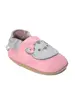 Papucei de interior din piele naturala, roz cu pisica, Babice- BA-197-24/25-Babice-