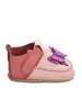 Pantofi primii pasi roz cu scai, talpă moale de cauciuc si fluturi ciclam- RO-09-Roz-24-Luy-