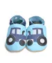 Papucei de interior din piele naturala, albastru cu tractor, Babice- BA-229-16/17-Babice-