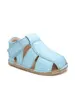 Sandale din piele naturală  cu scai și talpă din cauciuc flexibil, azur, LUY- RO-12-Azur-19-Luy-
