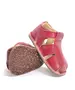 Sandale din piele naturală  cu scai și talpă din cauciuc flexibil, roșu vișină, LUY- RO-12-rosu-visina-19-Luy-