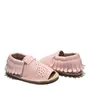 Sandale copii roz din piele moale  cu franjuri- PL005-roz-29-By Pebebe