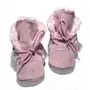 Cizme din piele intoarsa, cu talpa din piele, imblanite, roz, Babice - NBW-106/20-21-Babice