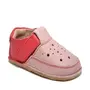 Sandale primi pasi cu scai, talpă flexibilă de cauciuc, perforatii mici, roz- RO-19-1-23-By Pebebe
