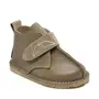 Ghete barefoot copii, piele naturala, talpa flexibila, kaki- RO-104-2-23-By Pebebe