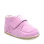 Ghete barefoot din piele naturala pentru copii, primii pasi, inchidere cu scai si talpa din flexibila, roz lila- RO-14-2-24-By Pebebe