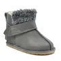 Cizme din piele pentru copii, talpa flexibila, imblanite, blanita decorativa, gri- RO-107-gri-24-By Pebebe
