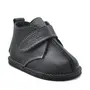 Ghete copii, primii pasi, piele naturala, captuseala textila, talpa felxibila, negru - RO-122-1-24-By Pebebe