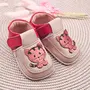Pantofi barefoot copii, primii pasi, piele naturala, talpa flexibila, roz, pisica- RO-16-11-23-By Pebebe
