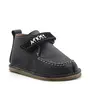 Pantofi din piele naturala pentru copii, talpa cauciuc, scai, Bubu, negru- RO-110-12-22-By Pebebe