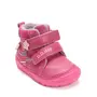 Ghete D.D Step fete, piele naturala, talpa flexibila, captuseala textila, roz inchis, flori - S071-52810B-25-D.D. Step