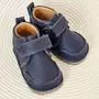 Pantofi barefoot baieti, piele naturala, primii pasi, talpa flexibila, culoare bleumarin, Smiley- RO-500-2-24-By Pebebe