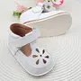 Sandale barefoot copii, piele naturala, primii pasi, talpa flexibila, alb- RO-502-2-22-By Pebebe