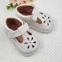 Sandale barefoot copii, piele naturala, primii pasi, talpa flexibila, crem- RO-502-1-22-By Pebebe