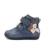 Ghete Barefoot baieti, D.D Step, piele naturala, captuseala din blana, albastru, pisica - W070-52301-25-D.D. Step