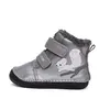Ghete D.D Step fete, Barefoot, piele naturala, captuseala din blana, gri, emblema cu veverita - W070-52214A-25-D.D. Step