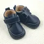 Ghete barefoot pentru copii, primii pasi, piele naturala, captuseala din blana, talpa flexibila, bleumarin, Smiley - RO-600-4-23-By Pebebe